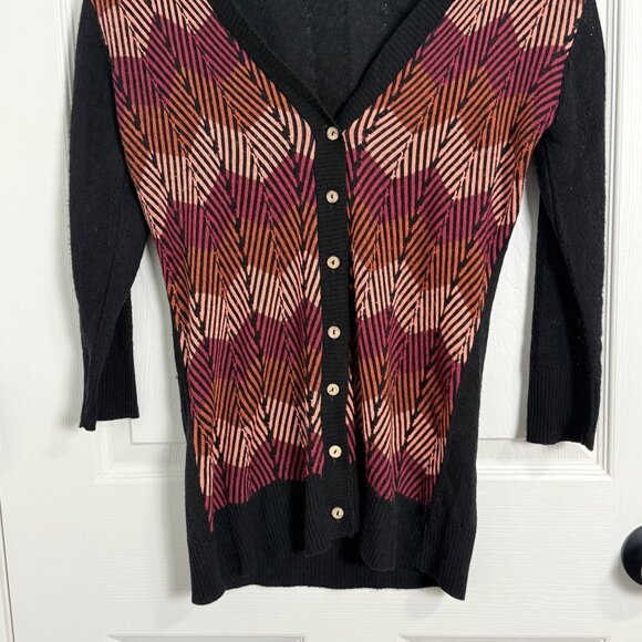 Y2K Blouse Womens Small Long Sleeve Vintage USA Red Orange Witchy Grunge Gothic - Picture 4 of 14